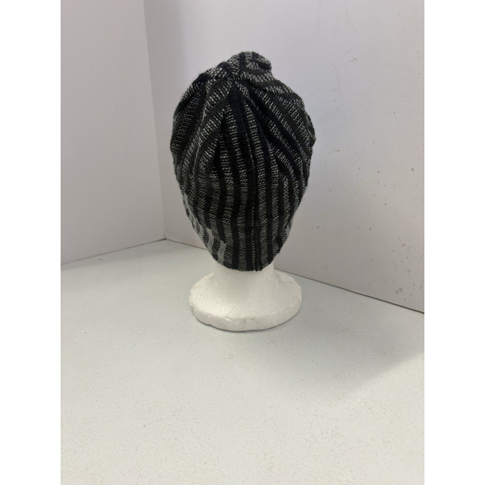 Pepsi Knit Beanie Hat‎ AJM International Black Gray Striped Winter Cap Canada - Picture 3 of 5